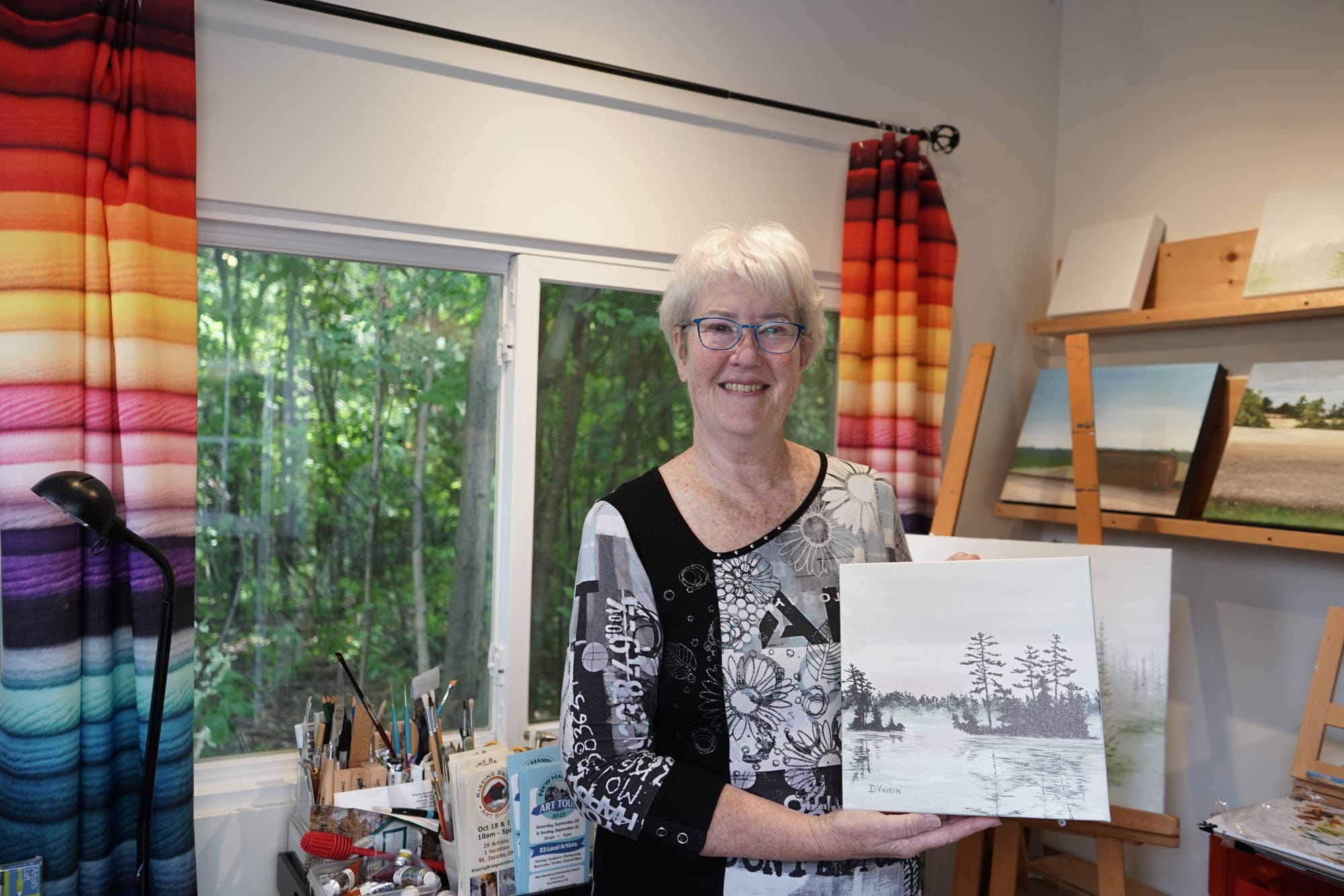 Putting her concern for her friend on canvas