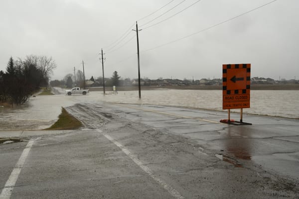 Snow and rain brought localized flooding as April got underway