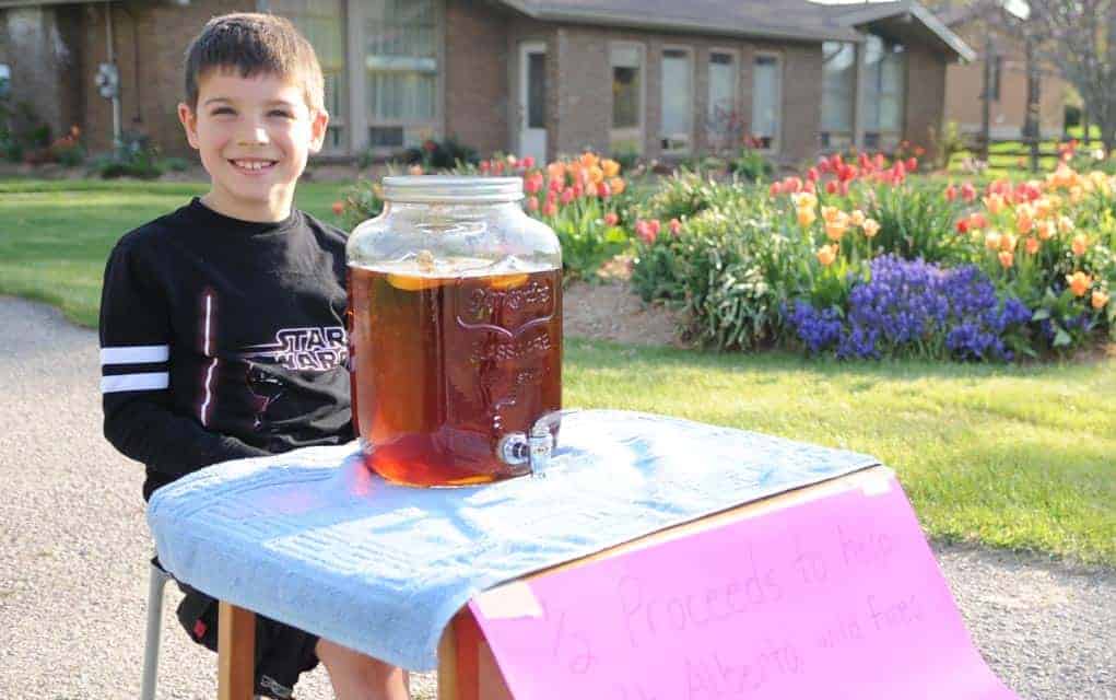 Out there selling cold drinks in aid of all the hot work in Alta.