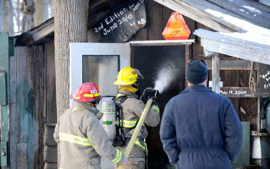 Taking a sauna takes a turn for the worse as fire breaks out