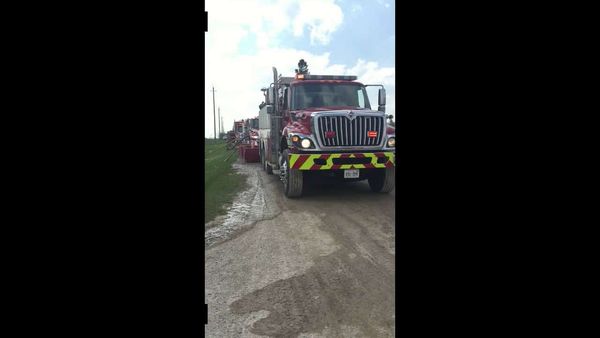 Blaze destroys farm shed, requires large-scale response to control