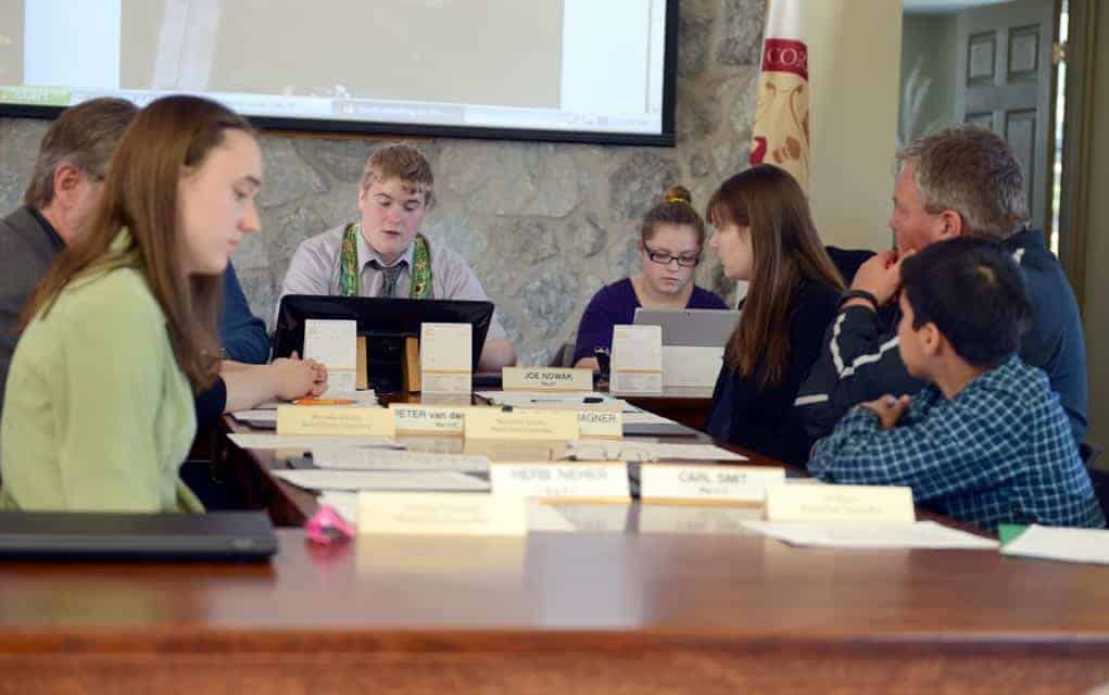 Youth council members make like Wellesley administrators for the night