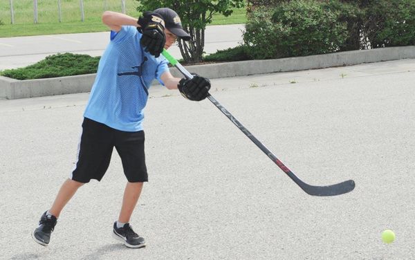 Participants in Road Hockey Challenge at Crosshill Mennonite Church will rub elbows with the pros