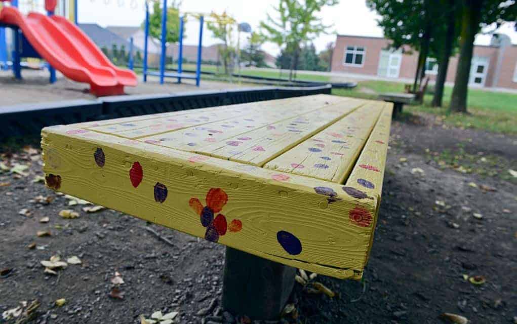 Wellesley PS opts for personal customization of playground buddy benches, getting everyone involved