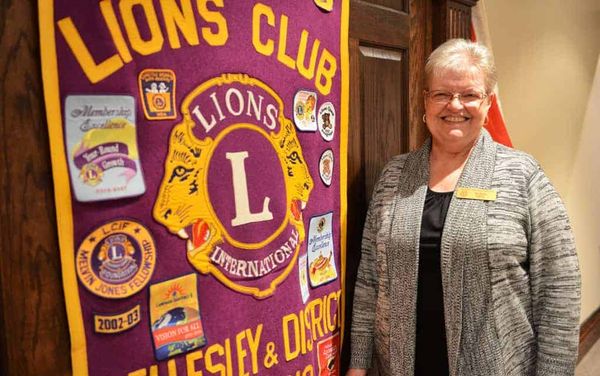 Wellesley and District Lions Club chief Susan Reid handed out some $15,000 to local beneficiaries Tuesday evening at the Schm