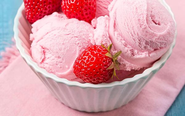 Whipping up a  refreshing frozen treat with local strawberries