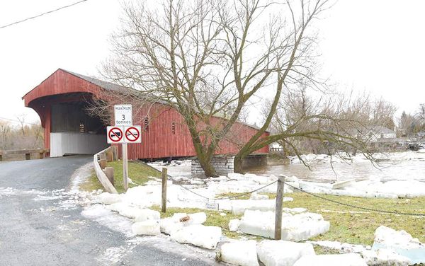 Ice jam causes spring-like flooding