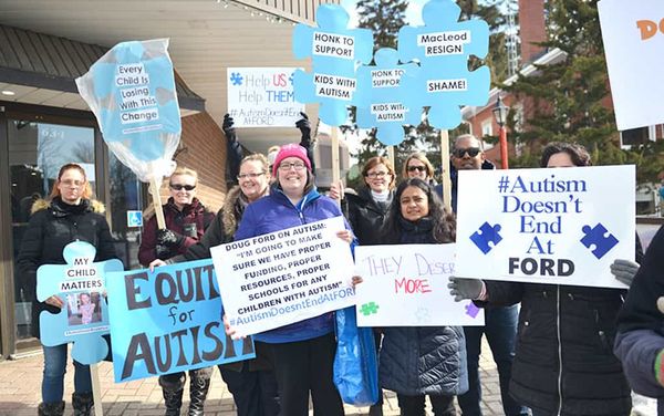 Autism protestors target MPP