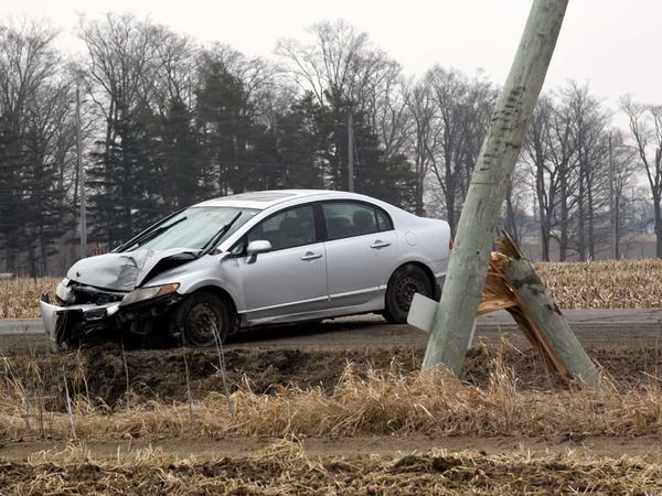Hydro pole struck early Sunday morning