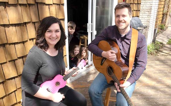 Performing live from their living room