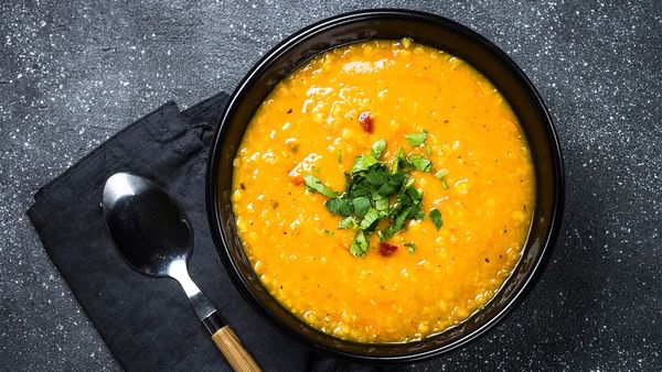 Pantry staples and a familiar kitchen tool are the keys to this smooth, flavorful, quick-cooking soup