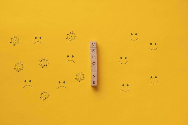 Conceptual image of vaccine solution of global coronavirus pandemic