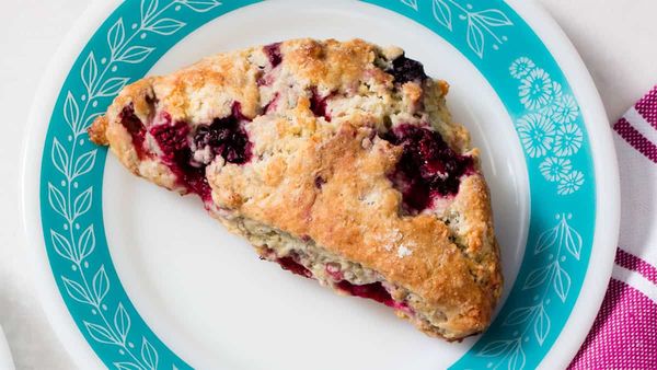 Buttery, flaky scones studded with berries make breakfast special
