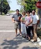 Park Street residents Ken Gallipeau, Lois Weber, and Donna and Peter Fulcher want to see traffic-calming measures in their Elmira neighbourhood. [steve kannon / the observer]