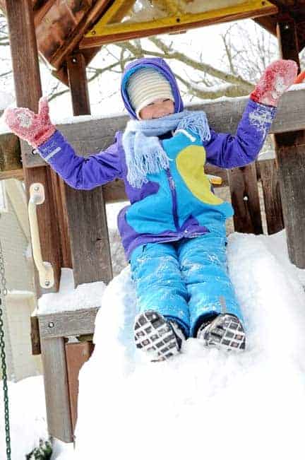 Sleeping in then bundling up, Conestogo’s Charlotte Muller, 6, spent a day with mom during the region-wide snow day on Tuesday. [Elena Maystruk / The Observer]