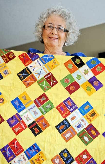 Jackie Gross’ grandmother used discarded cigar silks to assemble her quilt over many years.[Will Sloan / The Observer]