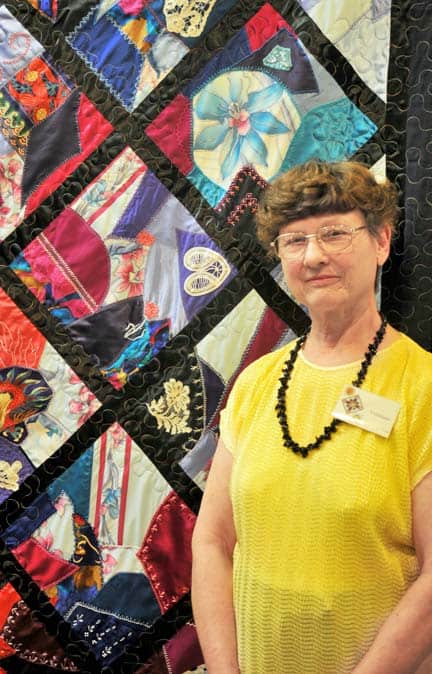 Irene Dickau created this “crazy quilt” for the Quilts of the World show at St.Jacobs Mennonite Church.[Whitney Neilson / The Observer]
