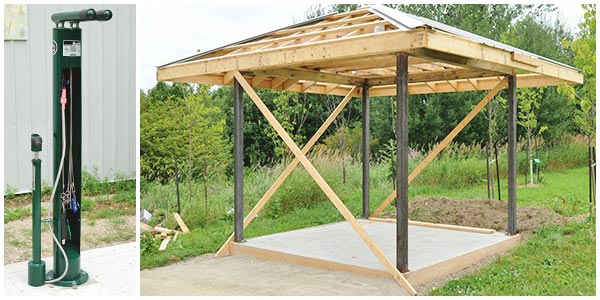 This shelter is being built by the Lions Club just off the trail near the new subdivision being built on Church Street West.[Whitney Neilson / The Observer]