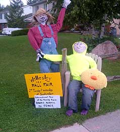 Scarecrow display prior to theft.