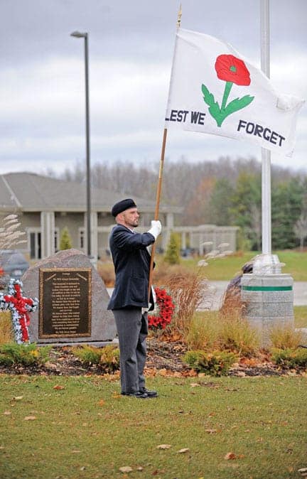 Veterans were honoured and fallen soldiers remembered at Breslau’s annual Remembrance Day ceremony held at Memorial Gardens Nov. 1. Remembrance Day ceremonies are planned for Sunday in Linwood and Elmira. [Scott Barber / The Observer]
