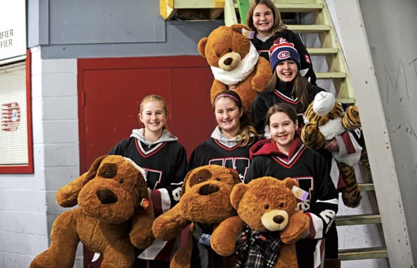 More than 100 stuffed animals were collected during the Jacks’ annual Teddy Bear Toss on Dec. 27.[Whitney Neilson / The Observer]