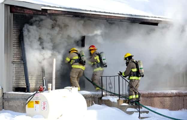 Woolwich Firefighters battle fire at pet food plant