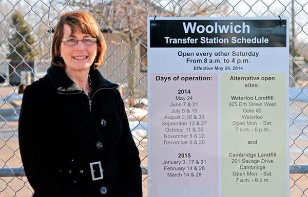 Waterloo Region councillors passed a motion put forward by Woolwich Mayor Sandy Shantz Mar. 4 to keep the four rural transfer stations open through 2015. [Scott Barber / The Observer]