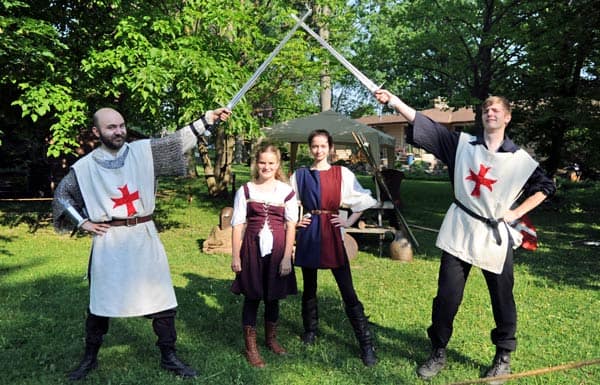 Robin in the Hood kicked off on Thursday with their education day.  James of Kent (Eugene Gostnikov), Squire Christina (Amanda Pavlove-Cunsolo), Squire Cara of Norfolk (Sarah Brown) and Sir Royce (Curtis Lubberts) were on hand to help with the festivities.[Whitney Neilson / The Observer]