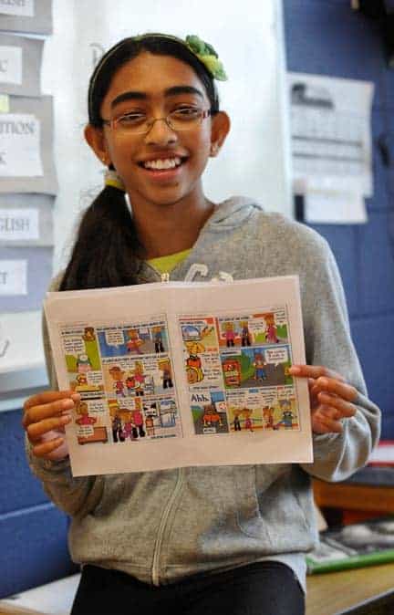 The Grade 5 class won a $500 prize after student Chanithi Bandaranayake’s educational cartoon was selected by a Dairy Farmers program. [Scott Barber / The Observer]