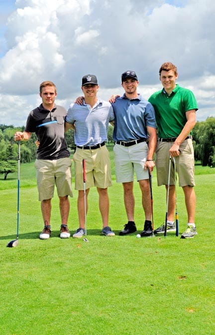 Ethan Skinner, Zac Coulter, Mitch Wright and Alex Mutton hit the links for the annual Sugar Kings golf tournament at the Elmira Golf Club June 15. [Scott Barber / The Observer]