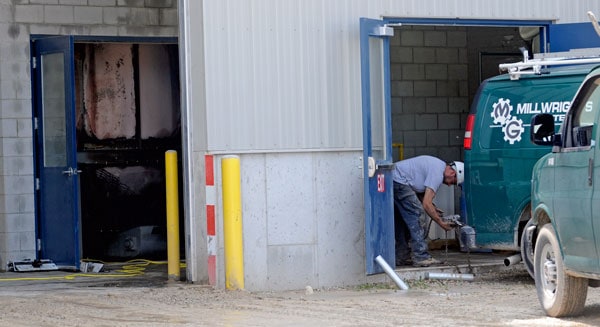 A small fire at Elmira Pet Products caused damage to one grinder over the weekend. It took roughly four hours for fire crews from Elmira and Floradale to clean up.[Whtiney Neilson / The Observer]