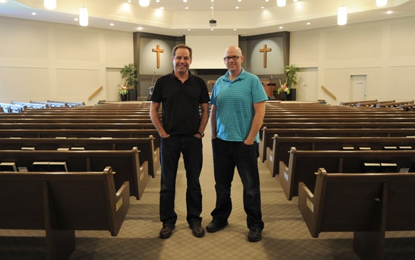 Woodside Bible Fellowship celebrates 40 years this Sunday, and Dan Allen and Jeremy Malloy are excited to continue the intergenerational unity of the Elmira church.[Whitney Neilson / The Observer]