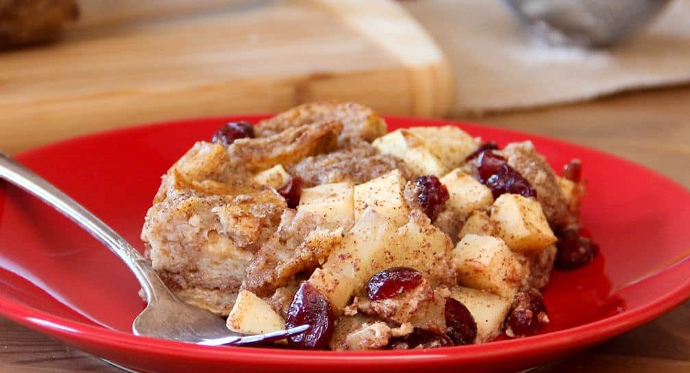 Apple Cranberry Bread Pudding perfect for Christmas