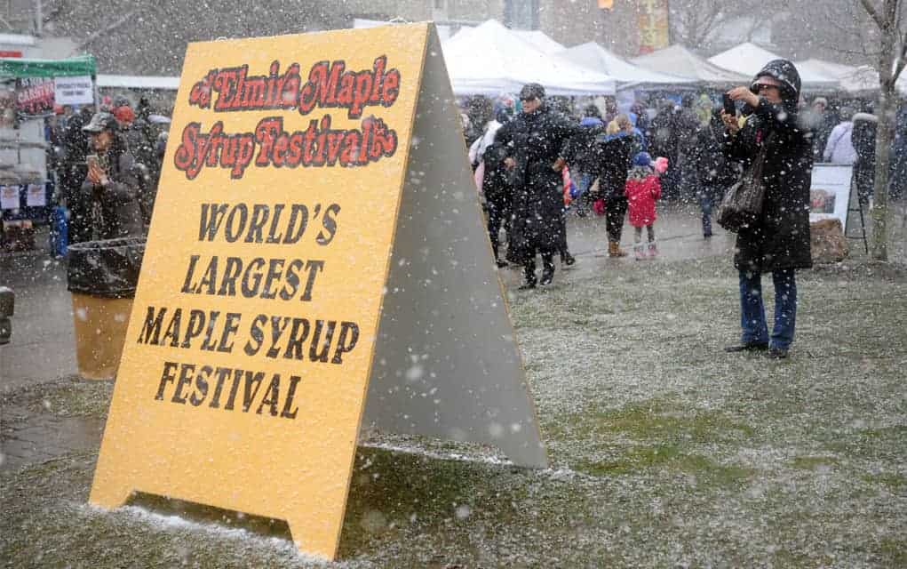 Snowy weather is no deterrent to festival-goers