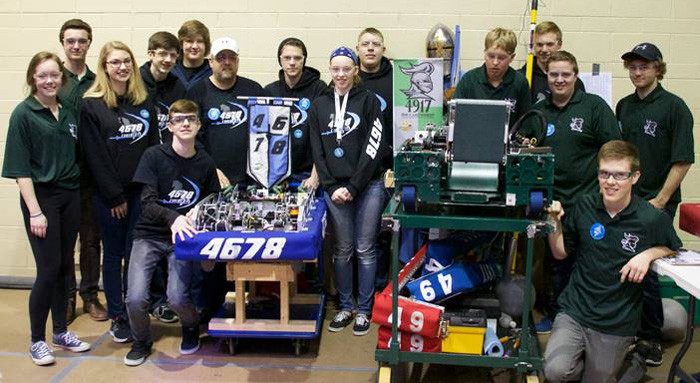 Teams from Woodside Christian High School in Breslau and Elmira District Secondary School put their robots to the test at the annual Waterloo Regional FIRST Robotics competition last weekend. [Submitted]