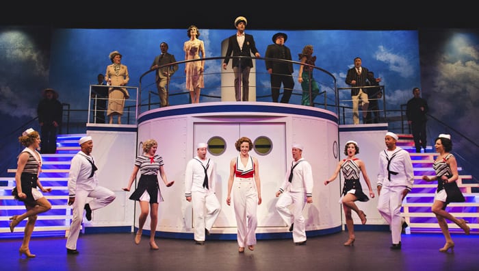 Jayme Armstrong (centre) stars in Anything Goes, now playing in St. Jacobs.      [Submitted]
