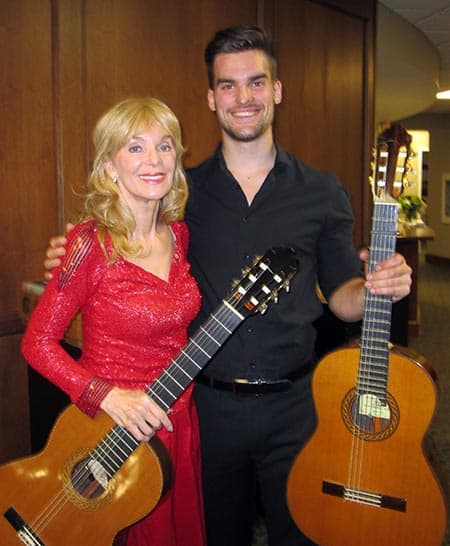 Canadian classical guitar legend Liona Boyd and Wilfrid Laurier University grad Andrew Dolson perform “A Winter Fantasy” on Dec. 11 at St. James Lutheran Church. Church choirs from St. James and from Elmira’s Trinity United Church will perform with the duo. Tickets are available at www.eventbrite.com, at St. James Lutheran Church and The Window Box in Elmira.[submitted]