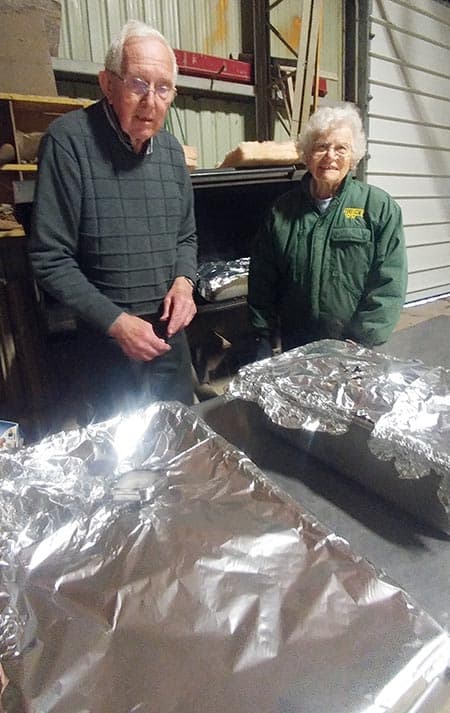 Ray and Ruth Grose have been cooking beef for the Alma Optimist club for 30 years.