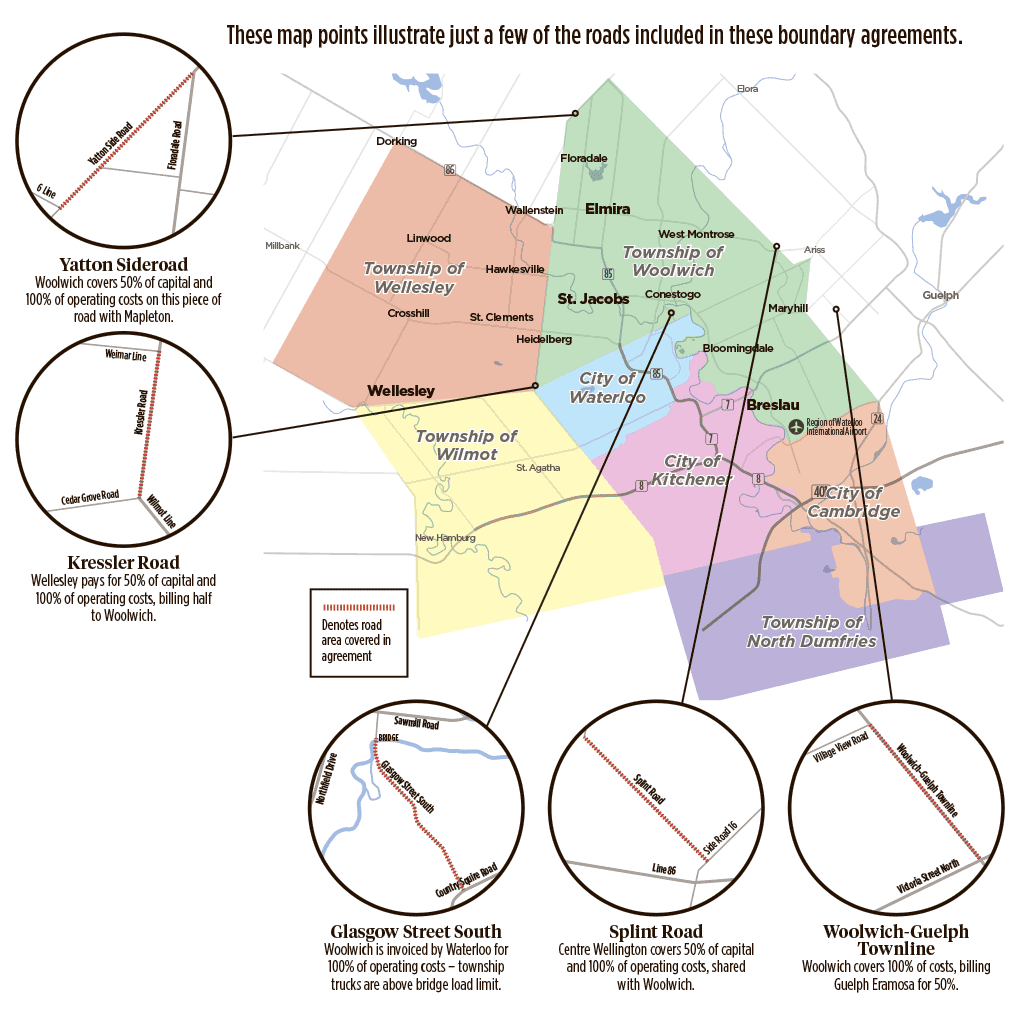 These map points illustrate just a few of the roads included in these boundary agreements.