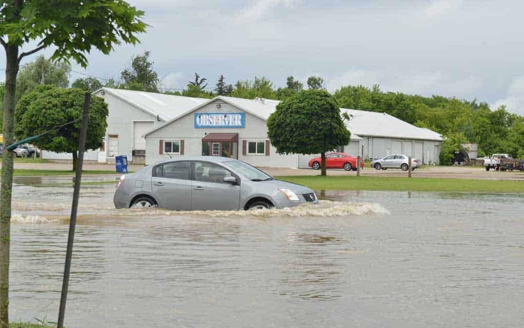                      Flooding forces road closures following heavy rainfall along Grand River system                             
                     