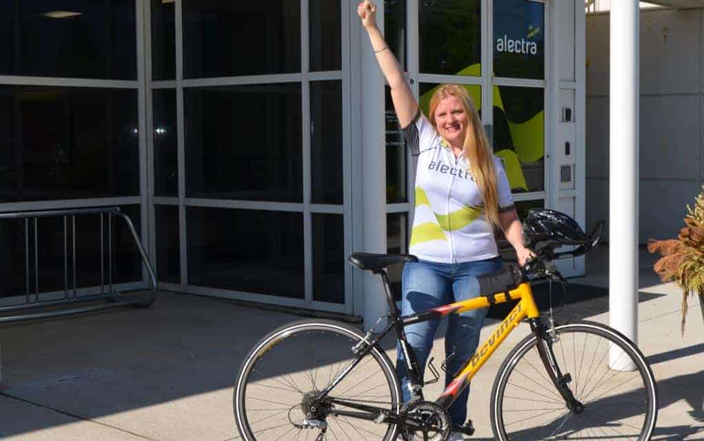 
                     Cynthia Kenth at this year’s Enbridge Ride to Conquer Cancer, which took place over the weekend. She cycled 200-km on a tande
                     