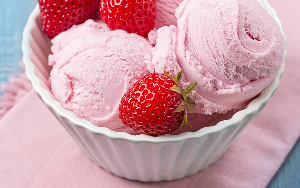 Whipping up a  refreshing frozen treat with local strawberries