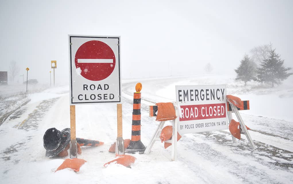 Whiteouts wreak havoc on township roads