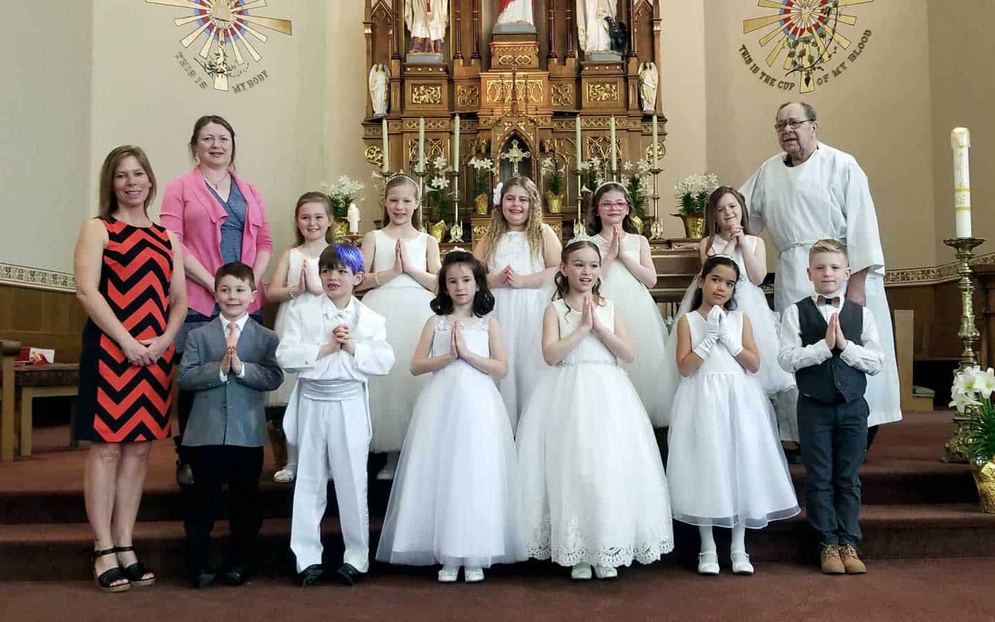                      First communion for St. Boniface students                             
                     