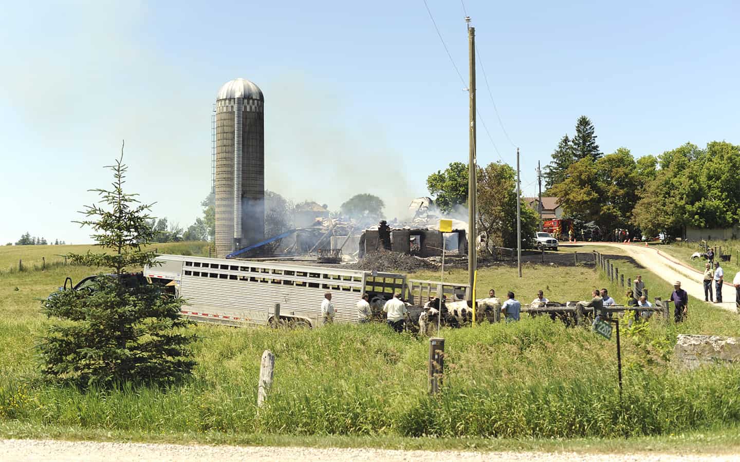                      Fire destroys Wellesley barn                             
                     