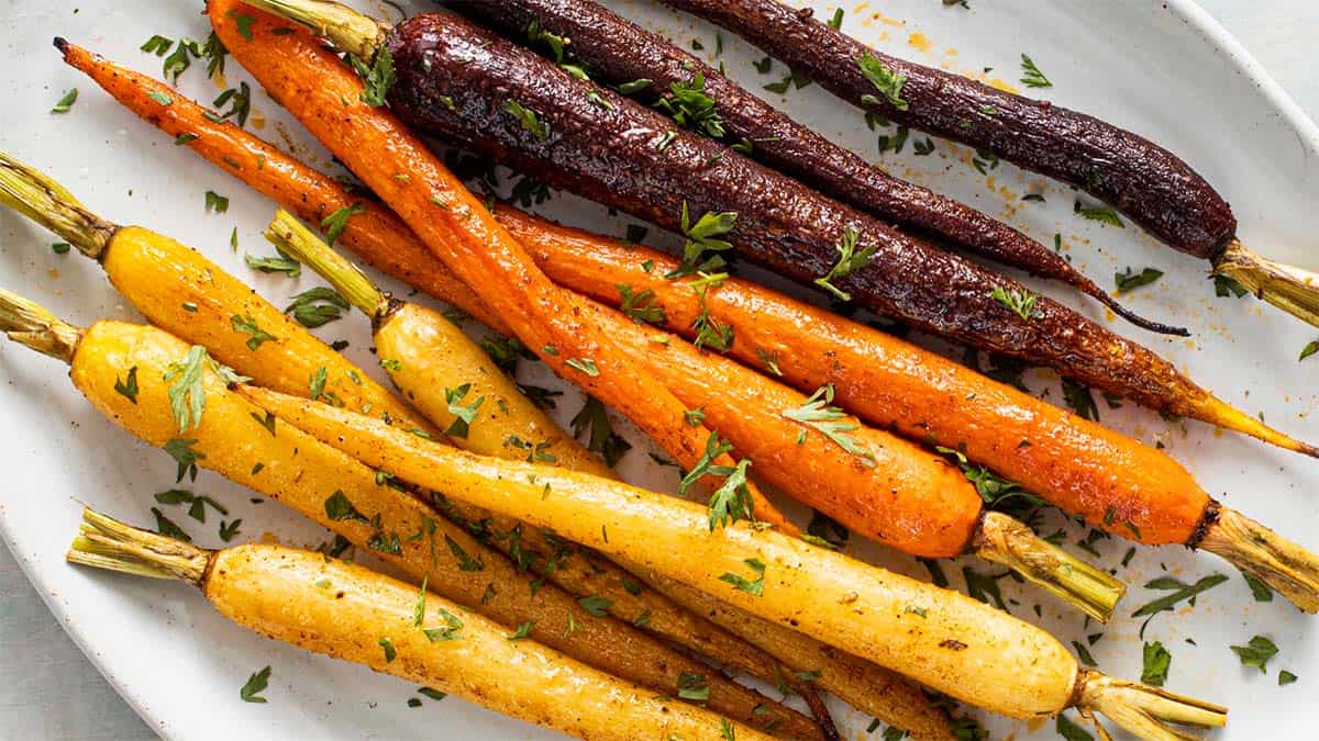 You’ll love these sweet and savory roasted carrots a whole bunch!