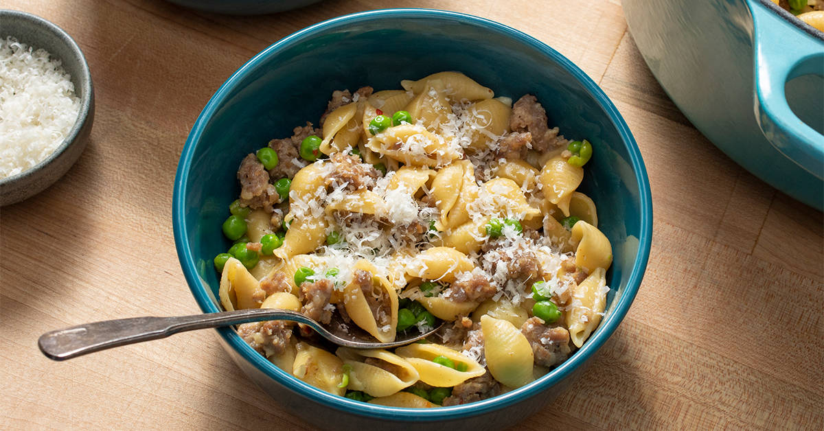 One-pot pasta means easy cleanup on busy weeknights