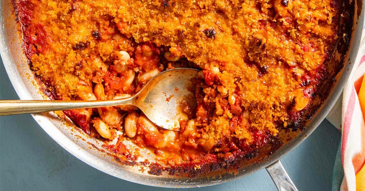 This cheesy bean bake is family-friendly