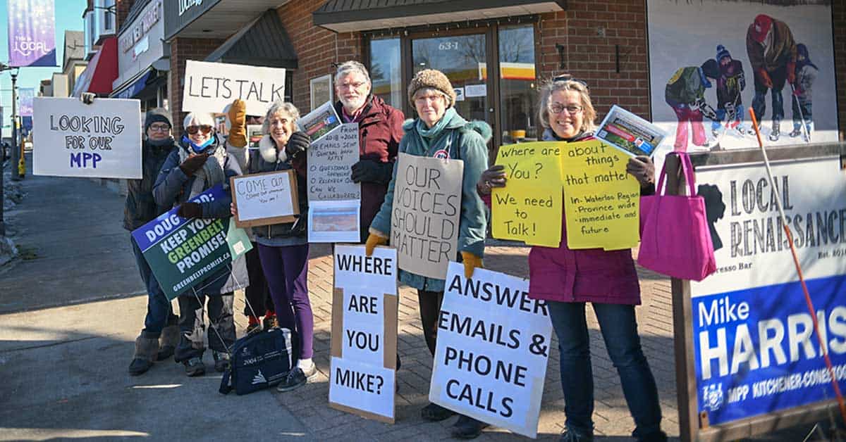                      Protesters look for local MPP to be more responsive                             
                     